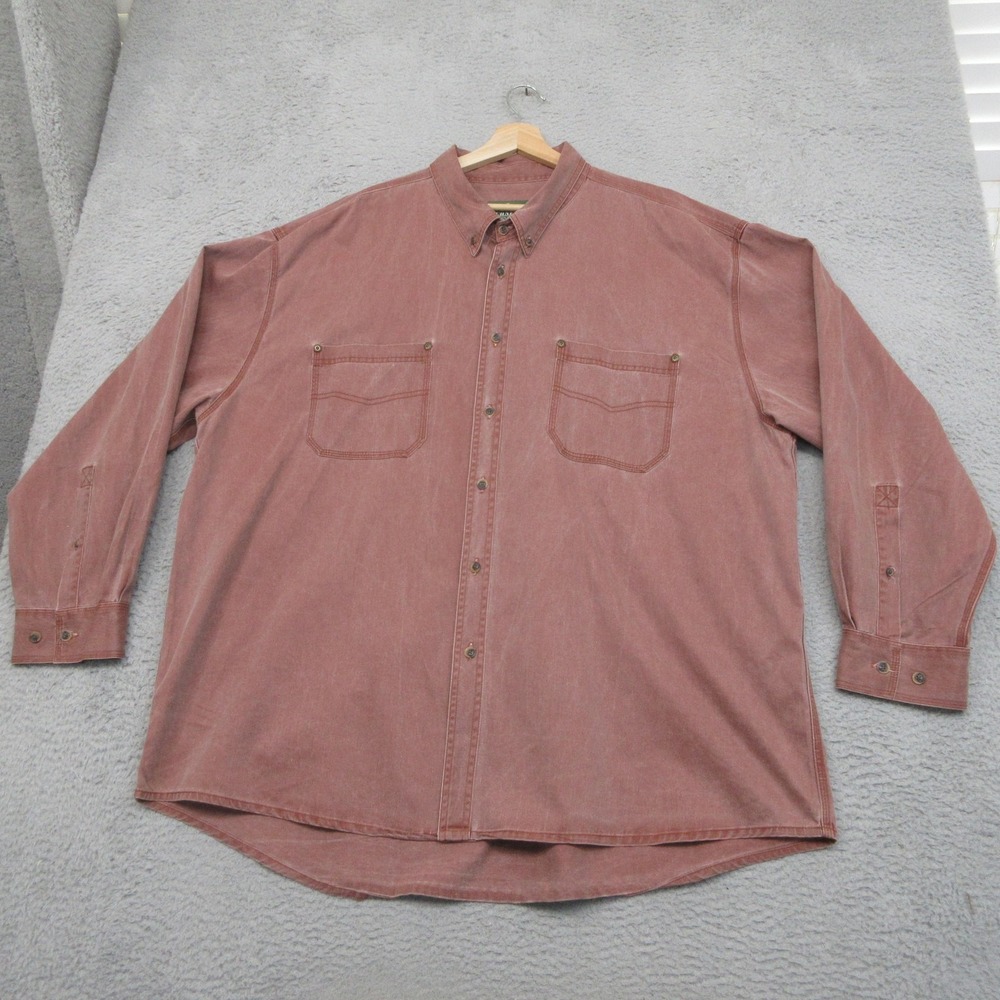 Schnees Western Twill Shirt Mens 3XL Red Heavyweight Workwear Outdoor Rustic